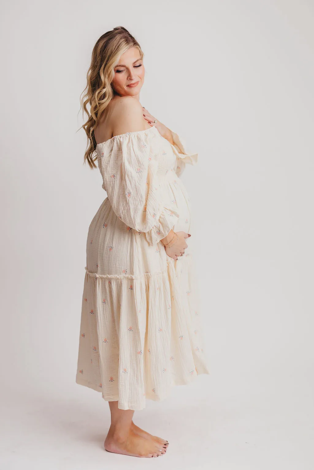 Evie Floral Maxi in Cream - Bump Friendly sold by Worth Collective product image thumbnail 4