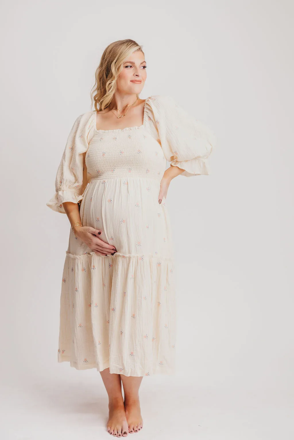 Evie Floral Maxi in Cream - Bump Friendly sold by Worth Collective product image thumbnail 5