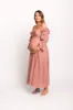 Corrine Tiered Sleeve Maxi Dress with Pockets in Dusty Mauve - Bump Friendly sold by Worth Collective