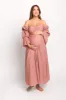 Corrine Tiered Sleeve Maxi Dress with Pockets in Dusty Mauve - Bump Friendly sold by Worth Collective