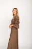 Corrine Tiered Sleeve Maxi Dress with Pockets in Deep Mocha - Bump Friendly sold by Worth Collective