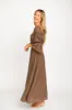 Corrine Tiered Sleeve Maxi Dress with Pockets in Deep Mocha - Bump Friendly sold by Worth Collective