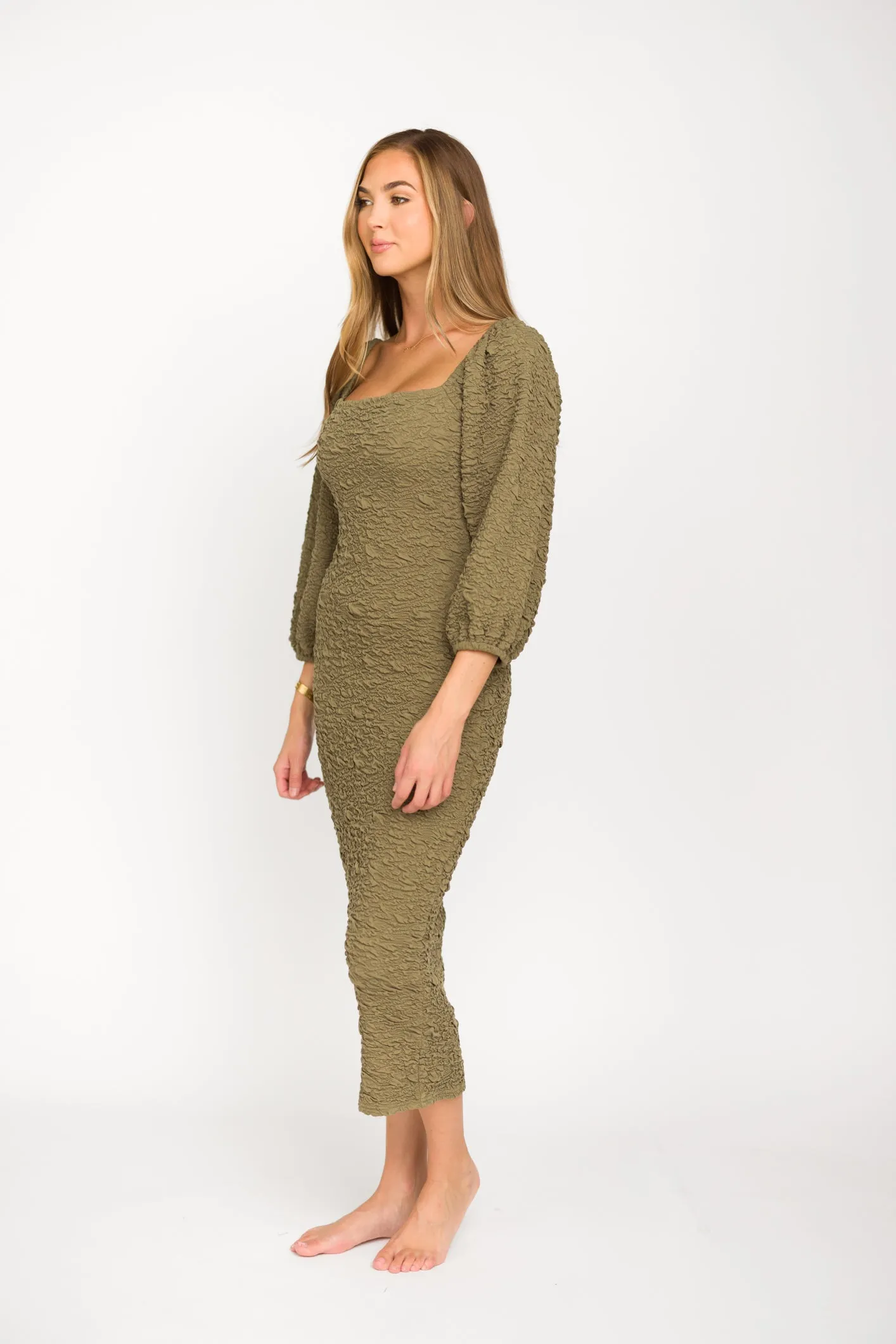 Darcy Square Neck Midi Dress in Green sold by Worth Collective product image thumbnail 4