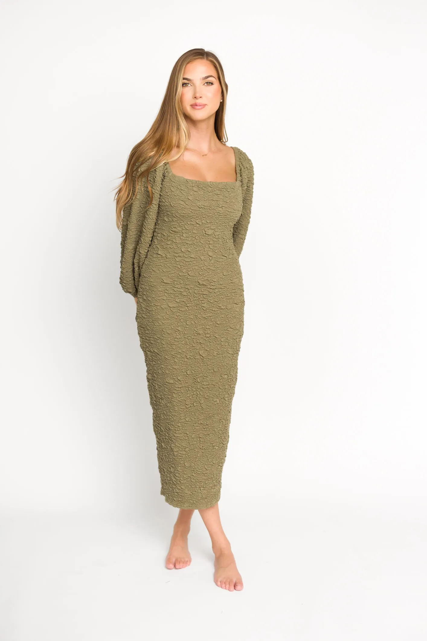 Darcy Square Neck Midi Dress in Green sold by Worth Collective product image thumbnail 2