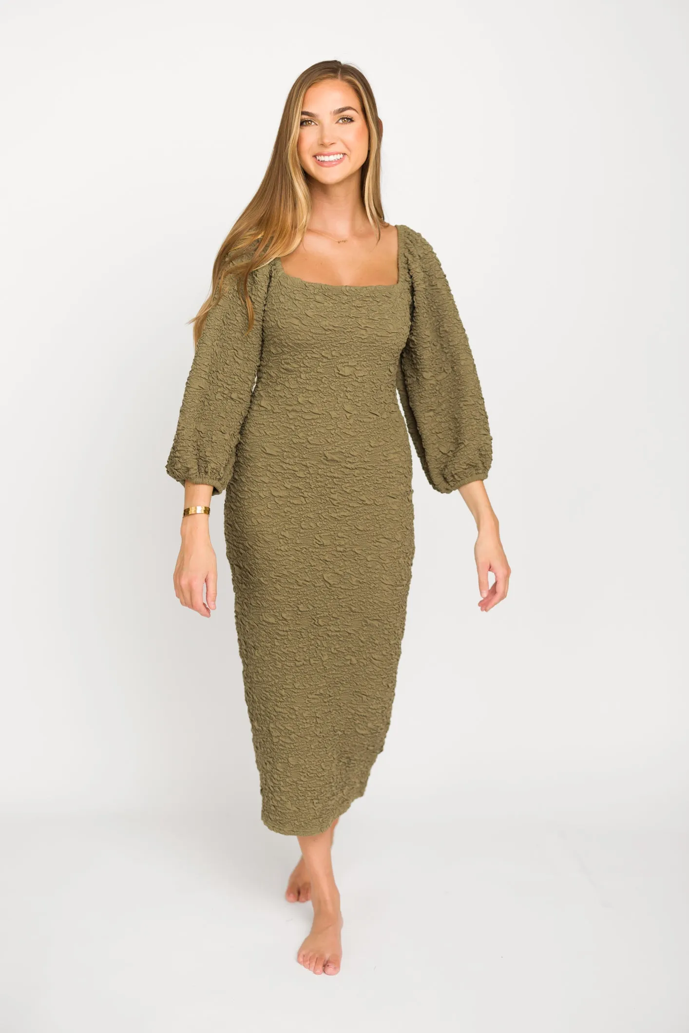 Darcy Square Neck Midi Dress in Green sold by Worth Collective product image thumbnail 3