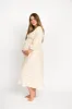 Hunter 100% Cotton Gauze Midi Dress in Taupe Floral - Bump Friendly sold by Worth Collective