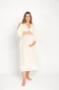 Hunter 100% Cotton Gauze Midi Dress in Soy/Pink Floral - Bump Friendly sold by Worth Collective