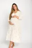 Hunter 100% Cotton Gauze Midi Dress in Soy/Pink Floral - Bump Friendly sold by Worth Collective