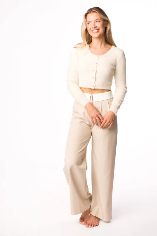 Ashton Sweater Cardigan in Ivory - Nursing Friendly sold by Worth Collective