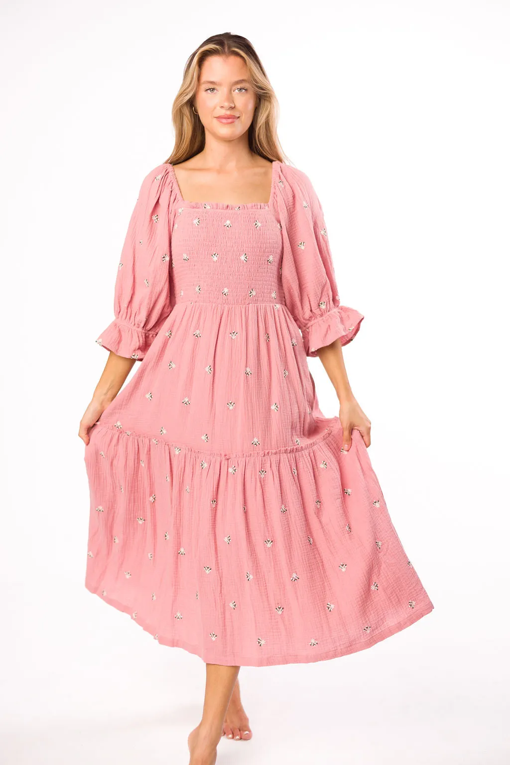 Evie Floral Maxi in Deep Rose - Bump Friendly sold by Worth Collective product image thumbnail 4