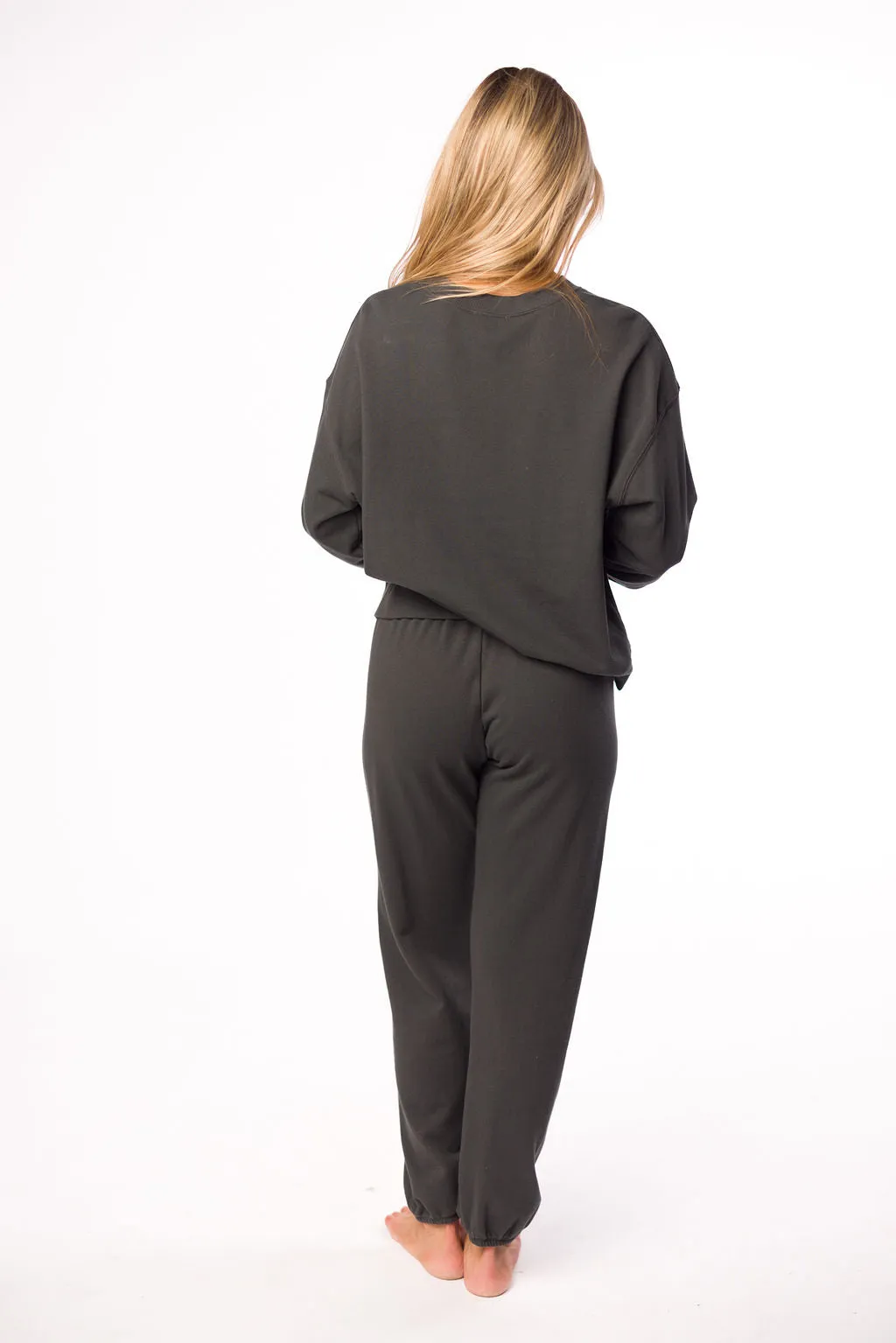 Raelynn 100% Organic Cotton Pullover and Jogger Set in Washed Black sold by Worth Collective product image thumbnail 4