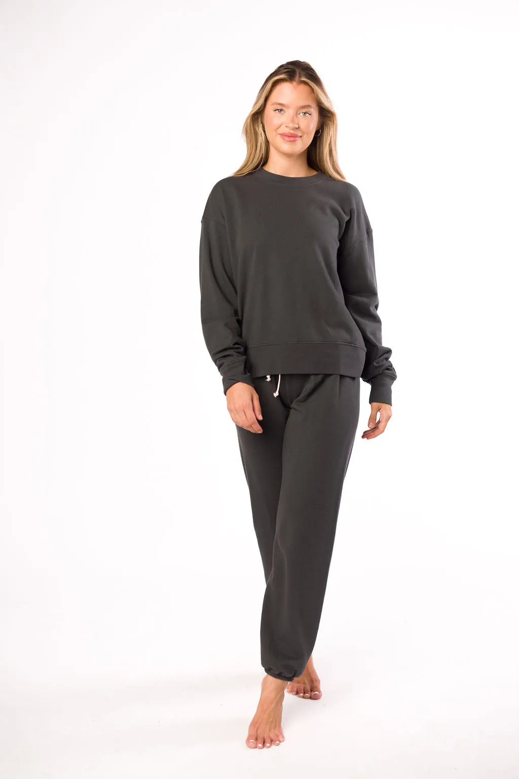 Raelynn 100% Organic Cotton Pullover and Jogger Set in Washed Black sold by Worth Collective product image thumbnail 2