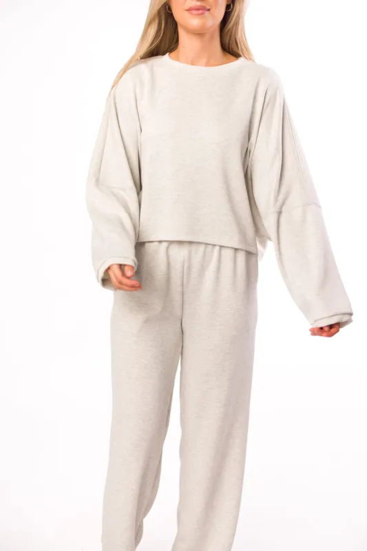 Mia Dolman Crop Top in Ash Grey sold by Worth Collective