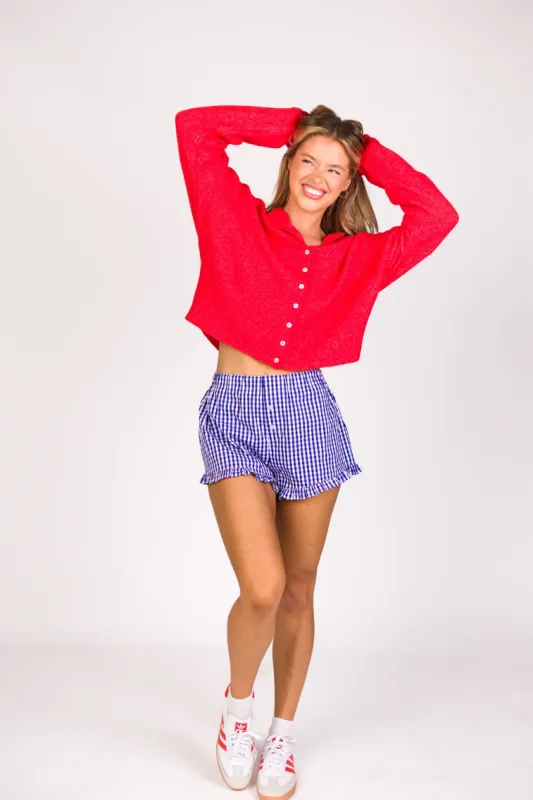 Piper Cardigan in Red sold by Worth Collective