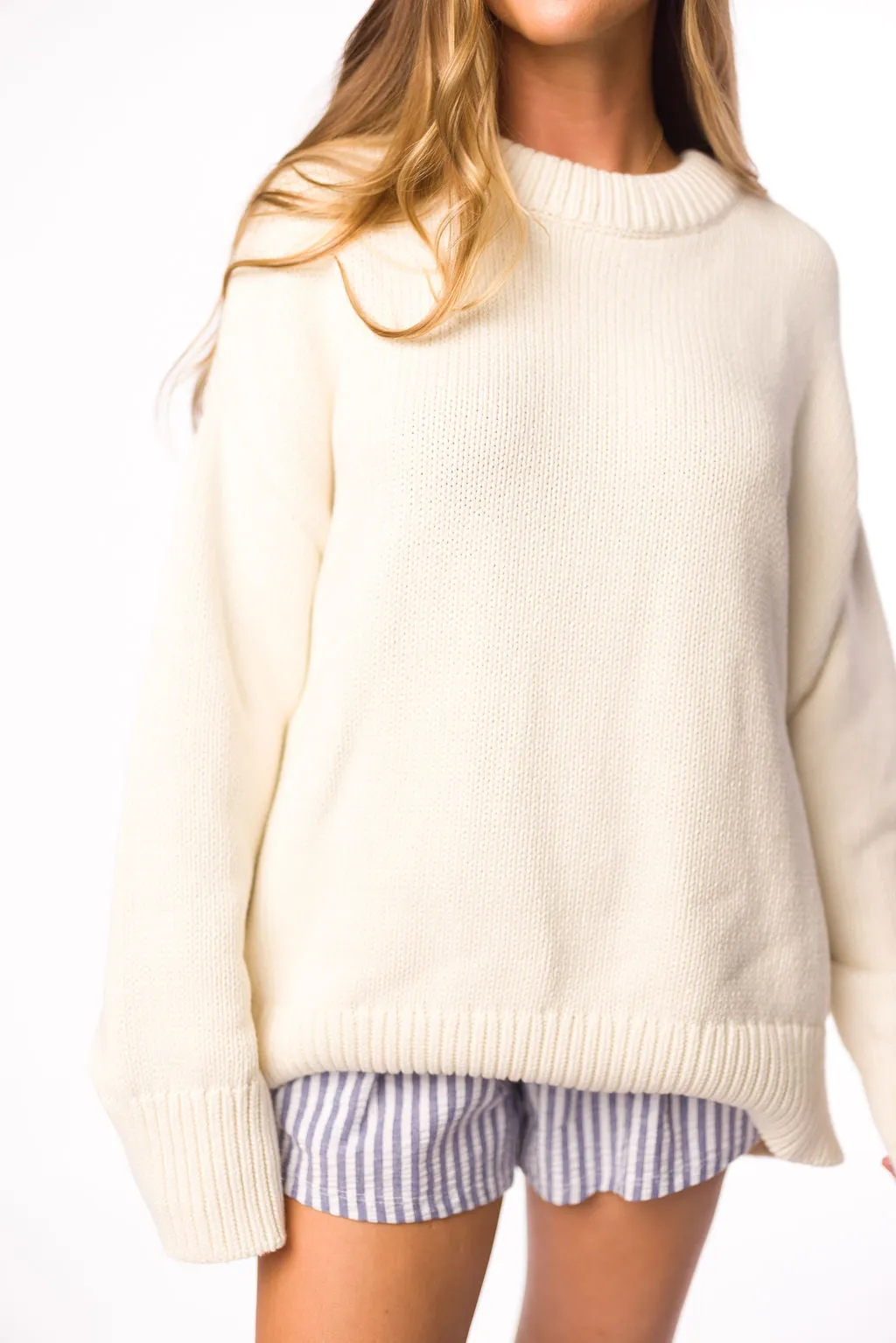 Fair Isle Sweater in Salt sold by Worth Collective