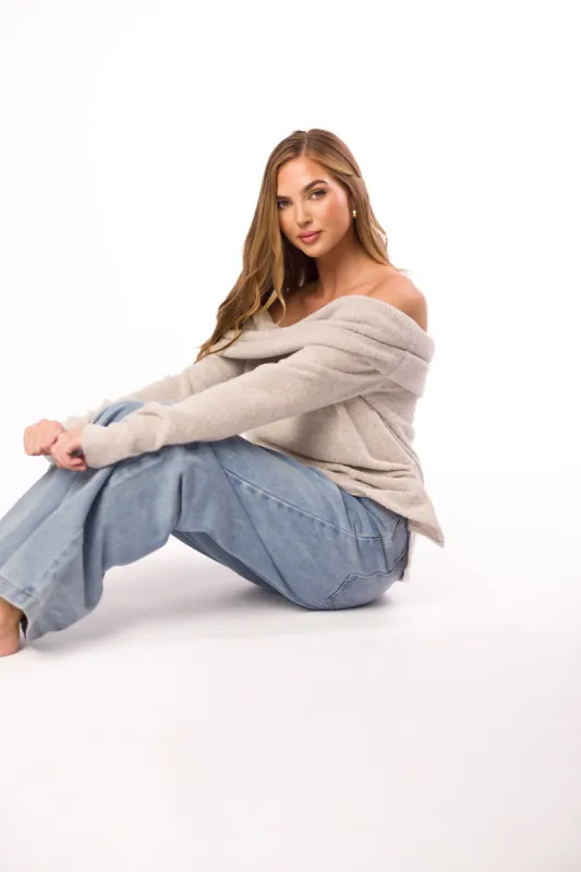 Set the Mood Top in Light Grey sold by Worth Collective