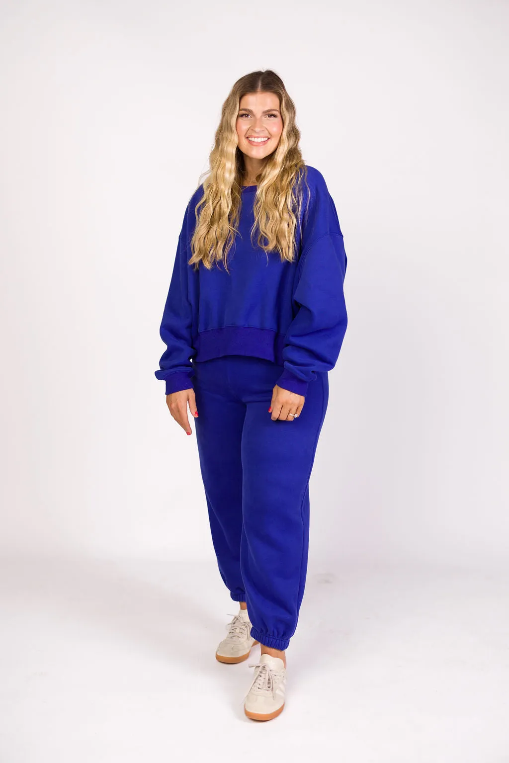 Comfy Cozy Sweatshirt and Sweatpants Set in Royal Blue sold by Worth Collective product image thumbnail 4