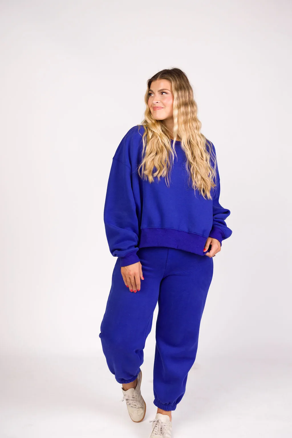 Comfy Cozy Sweatshirt and Sweatpants Set in Royal Blue sold by Worth Collective product image thumbnail 2