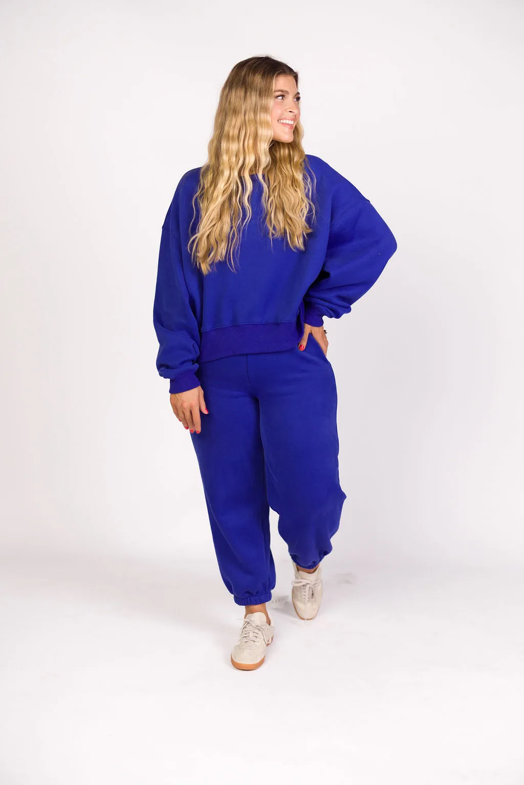Comfy Cozy Sweatshirt and Sweatpants Set in Royal Blue sold by Worth Collective