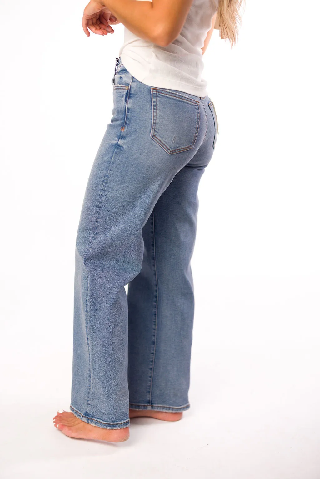 Tracey High Rise Relaxed Denim with Straight Leg in Dark sold by Worth Collective product image thumbnail 2