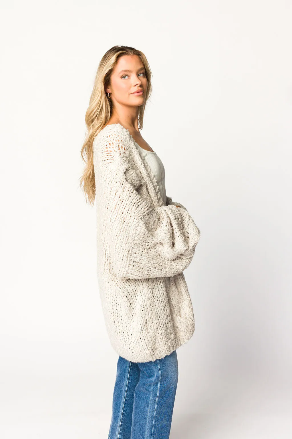 Aspen Cardigan in White Smoke sold by Worth Collective product image thumbnail 2