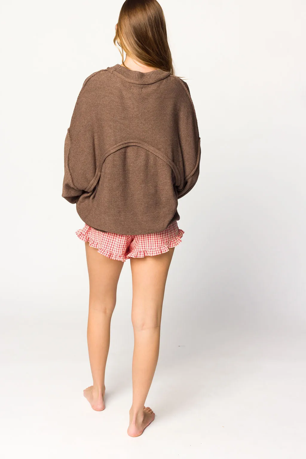 Kaylee Balloon Sleeve Sweater in Chocolate sold by Worth Collective product image thumbnail 4