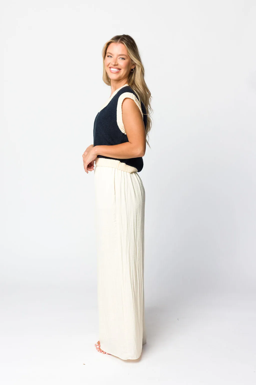 Sylana Sweater Vest in Dark Navy sold by Worth Collective product image thumbnail 4