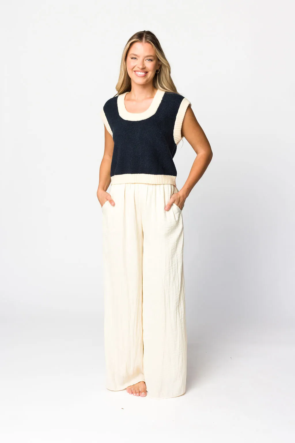 Sylana Sweater Vest in Dark Navy sold by Worth Collective product image thumbnail 3
