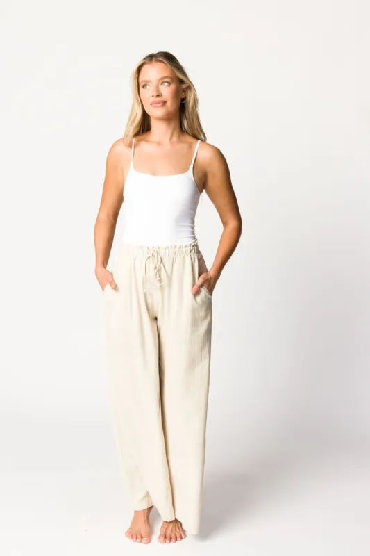 Cove Linen Pant in Natural sold by Worth Collective