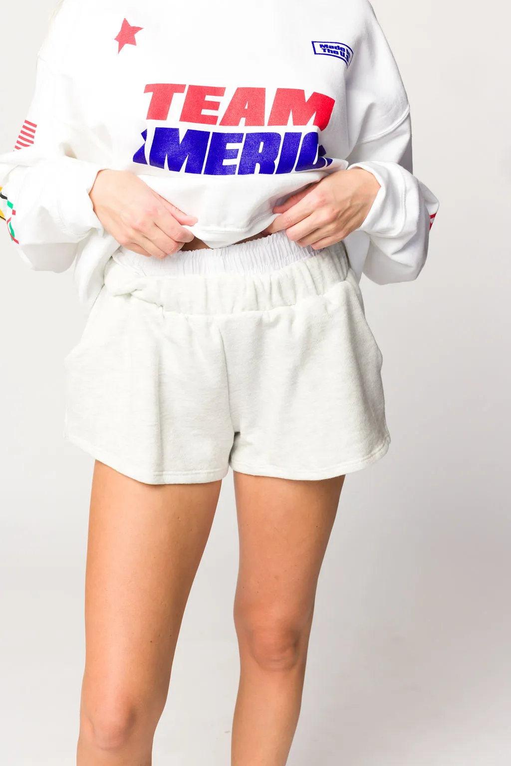 Erin Double Waistband Boxer Short in Ash Grey sold by Worth Collective product image thumbnail 5