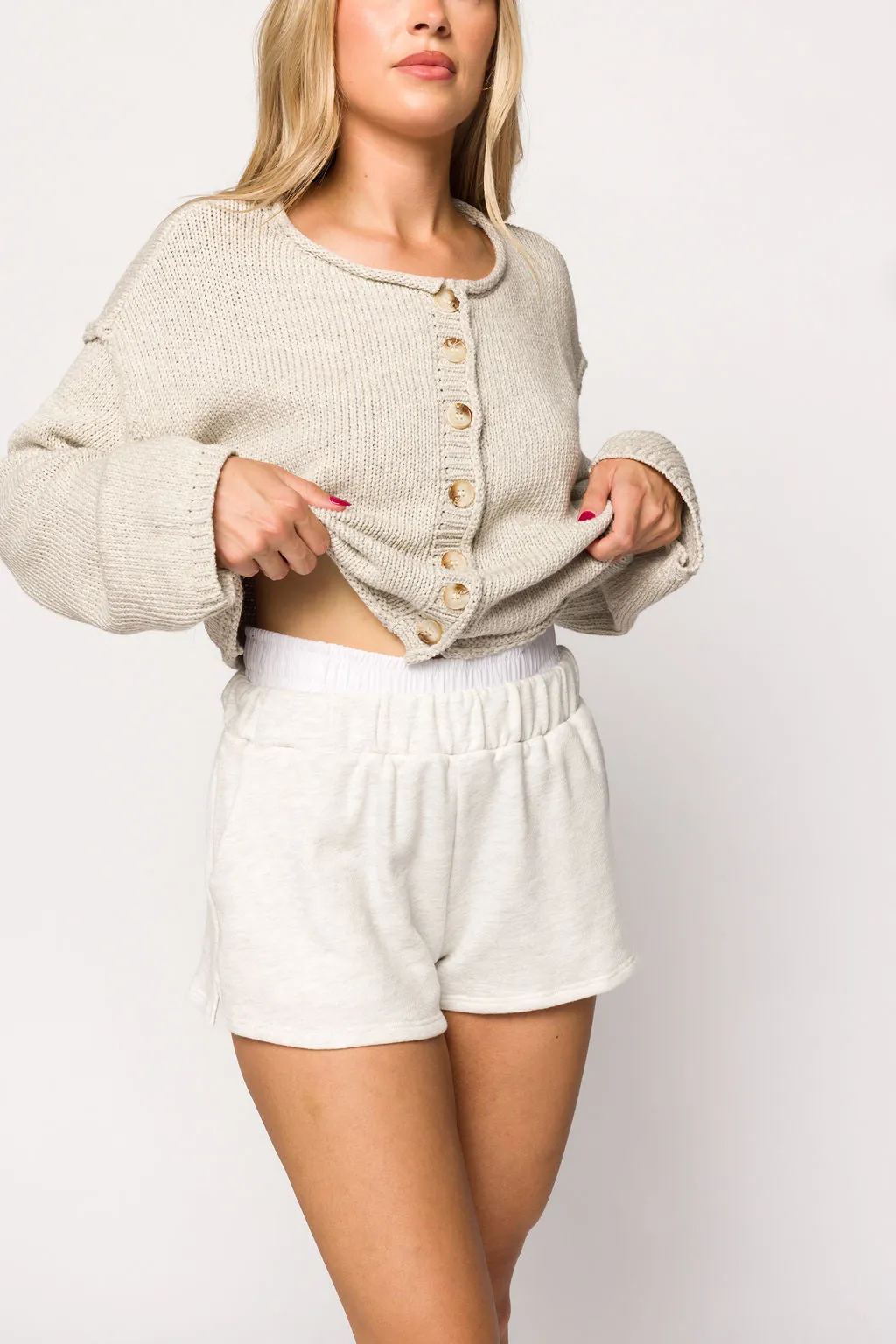 Erin Double Waistband Boxer Short in Ash Grey sold by Worth Collective