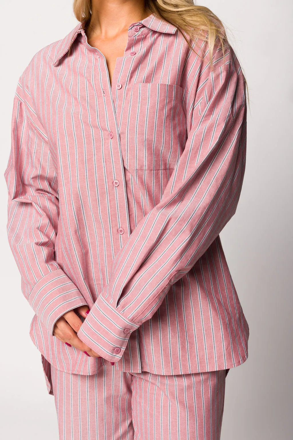 Ex-Boyfriend Shirt in Nantucket Stripe - Nursing Friendly *Final-Sale* sold by Worth Collective