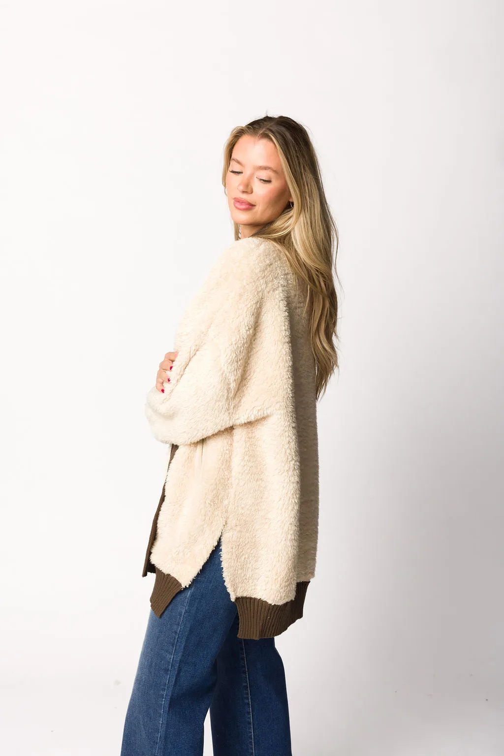 Sophia Cardigan with Contrast Border in Natural sold by Worth Collective product image thumbnail 5