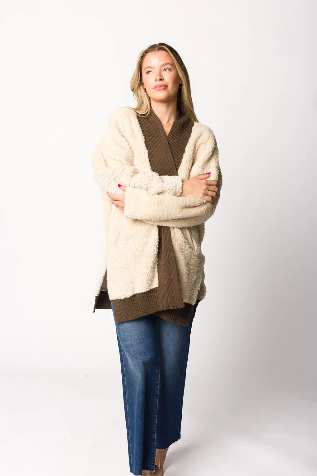 Sophia Cardigan with Contrast Border in Natural sold by Worth Collective product image thumbnail 4