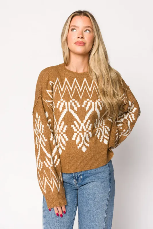 Nicole Alpine Knit Sweater in Taupe sold by Worth Collective