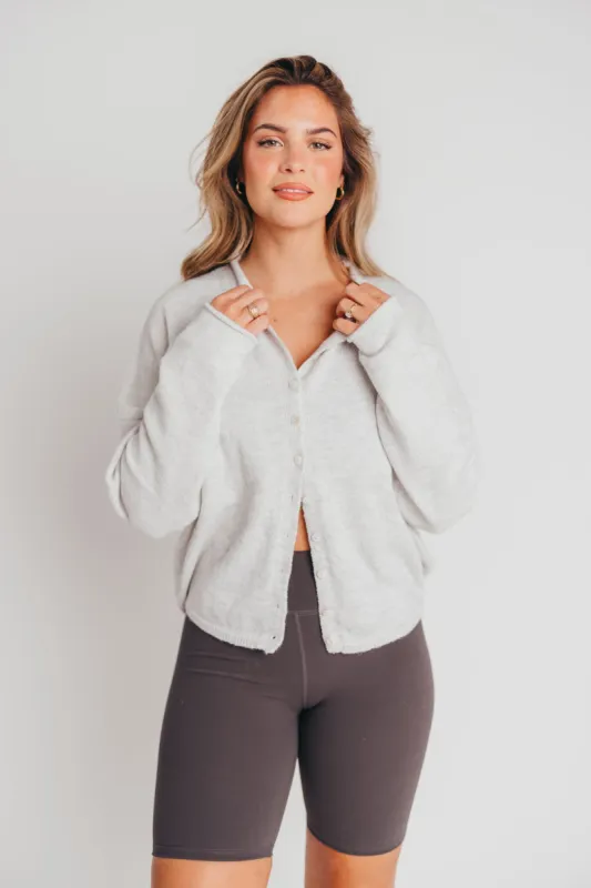 Piper Cardigan Top in Light Grey sold by Worth Collective