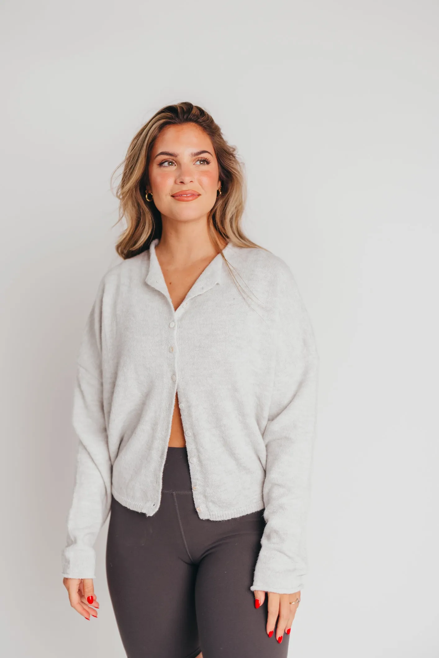 Piper Cardigan Top in Light Grey sold by Worth Collective product image thumbnail 5