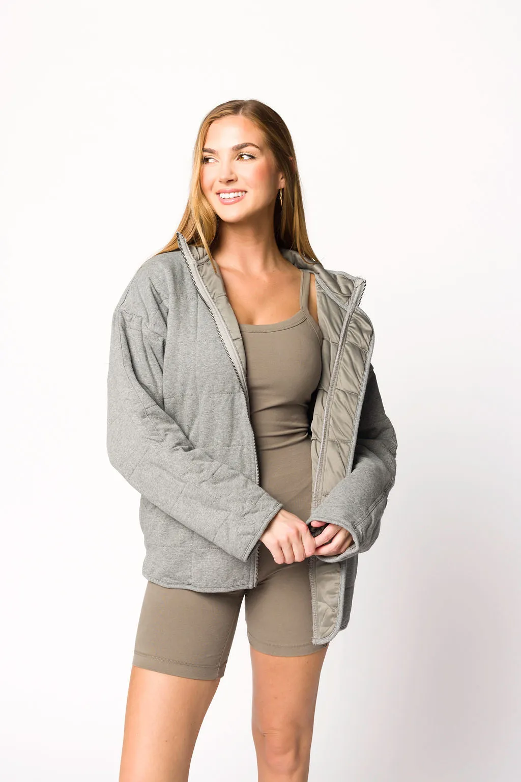 Cecilia Quilted Jacket in Grey sold by Worth Collective product image thumbnail 2