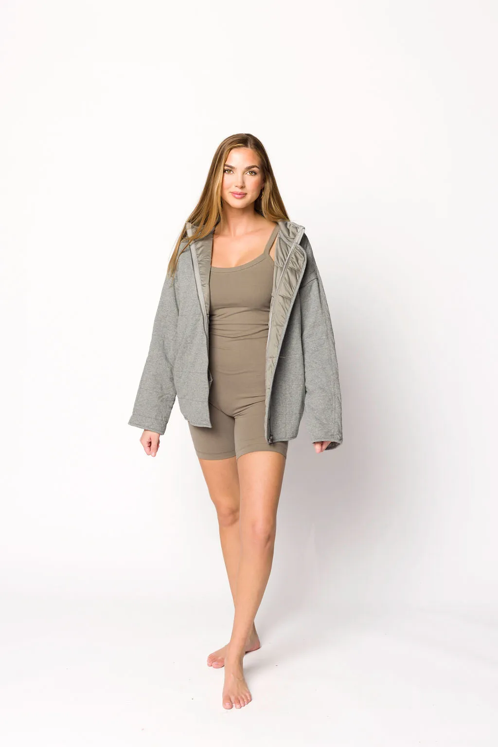 Cecilia Quilted Jacket in Grey sold by Worth Collective product image thumbnail 3