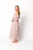 Atlas Rouched Midi Dress in Purple/Blush Floral sold by Worth Collective