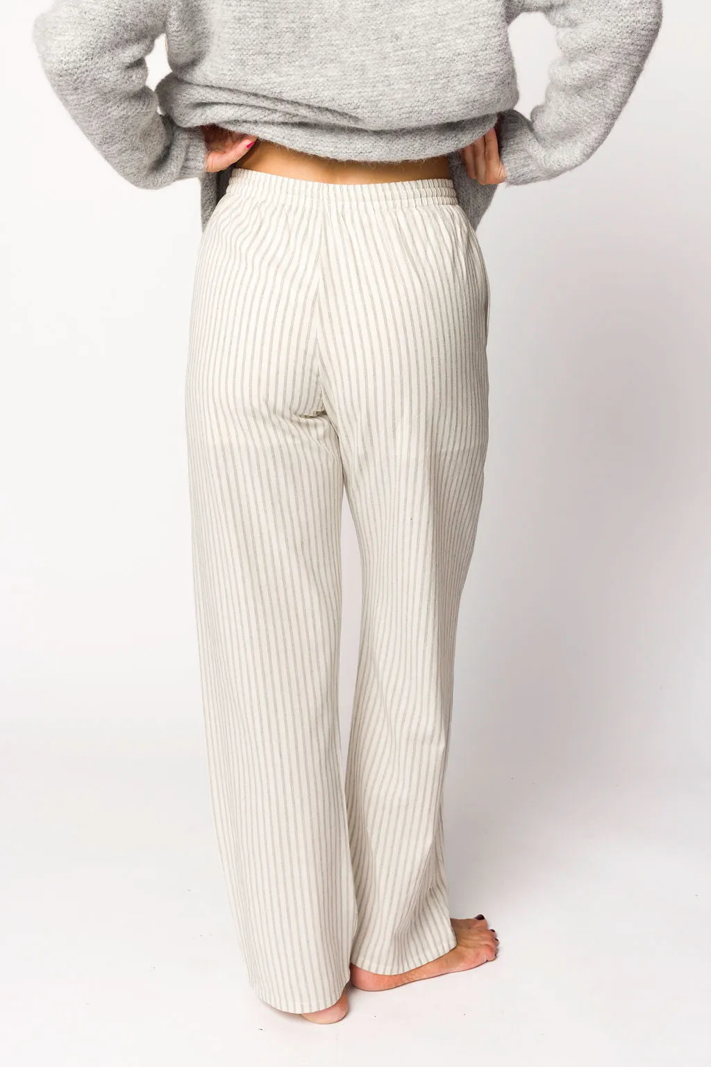 Julie Striped Cotton Pants in Ivory/Black sold by Worth Collective product image thumbnail 4