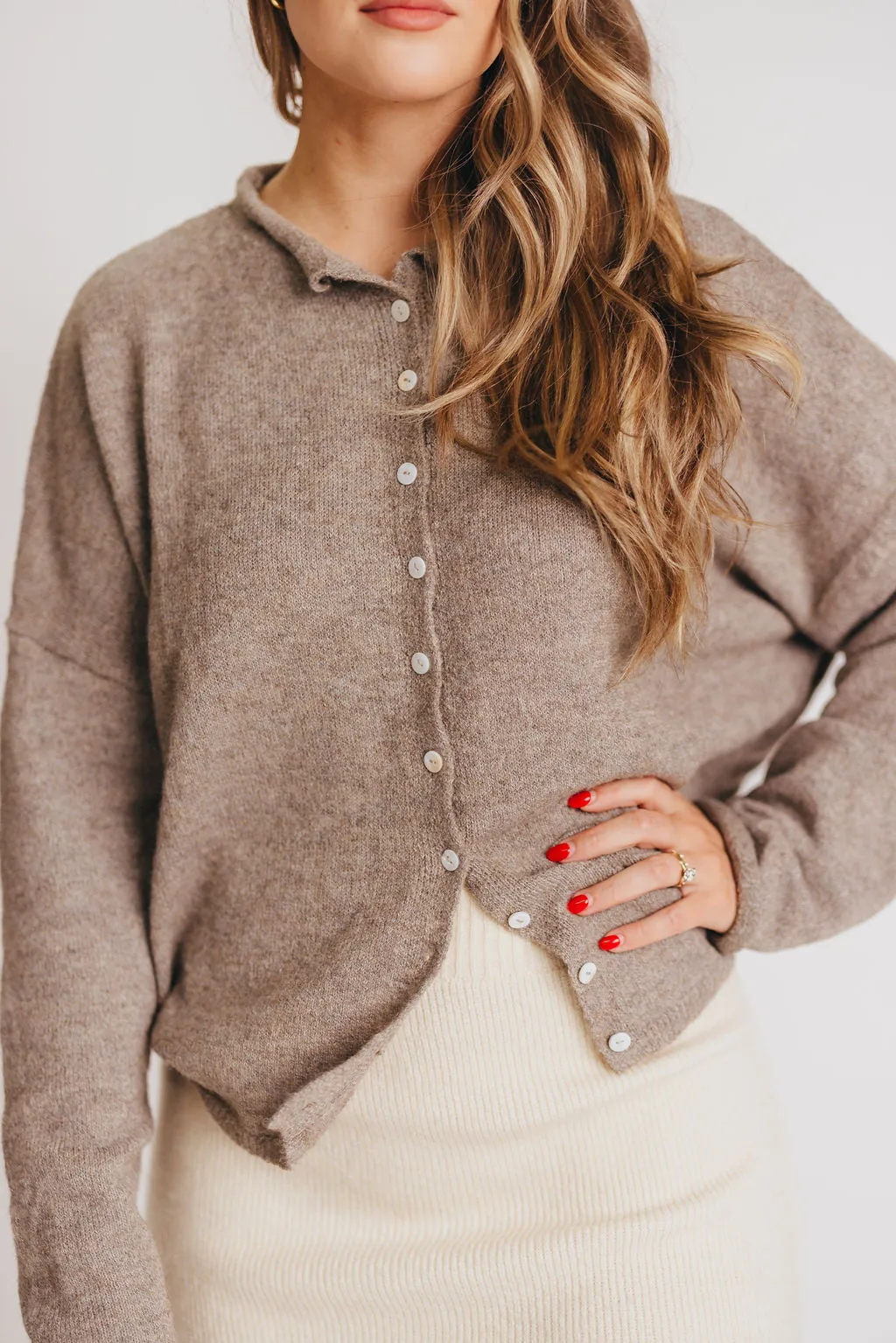 Piper Cardigan Top in Mocha sold by Worth Collective