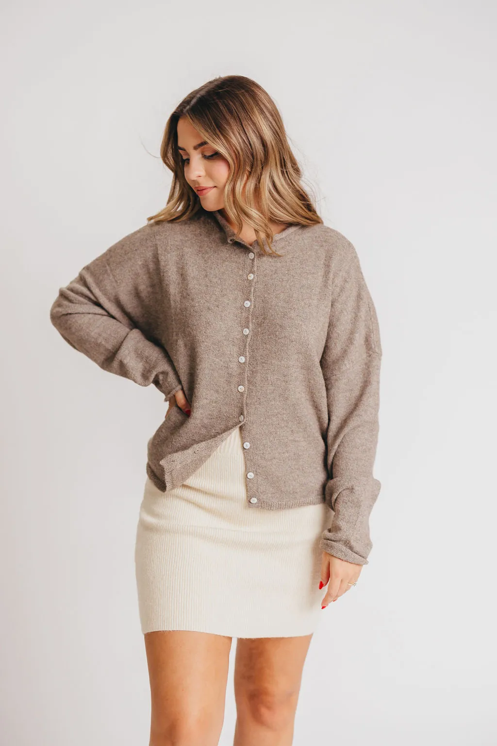 Piper Cardigan Top in Mocha sold by Worth Collective product image thumbnail 2
