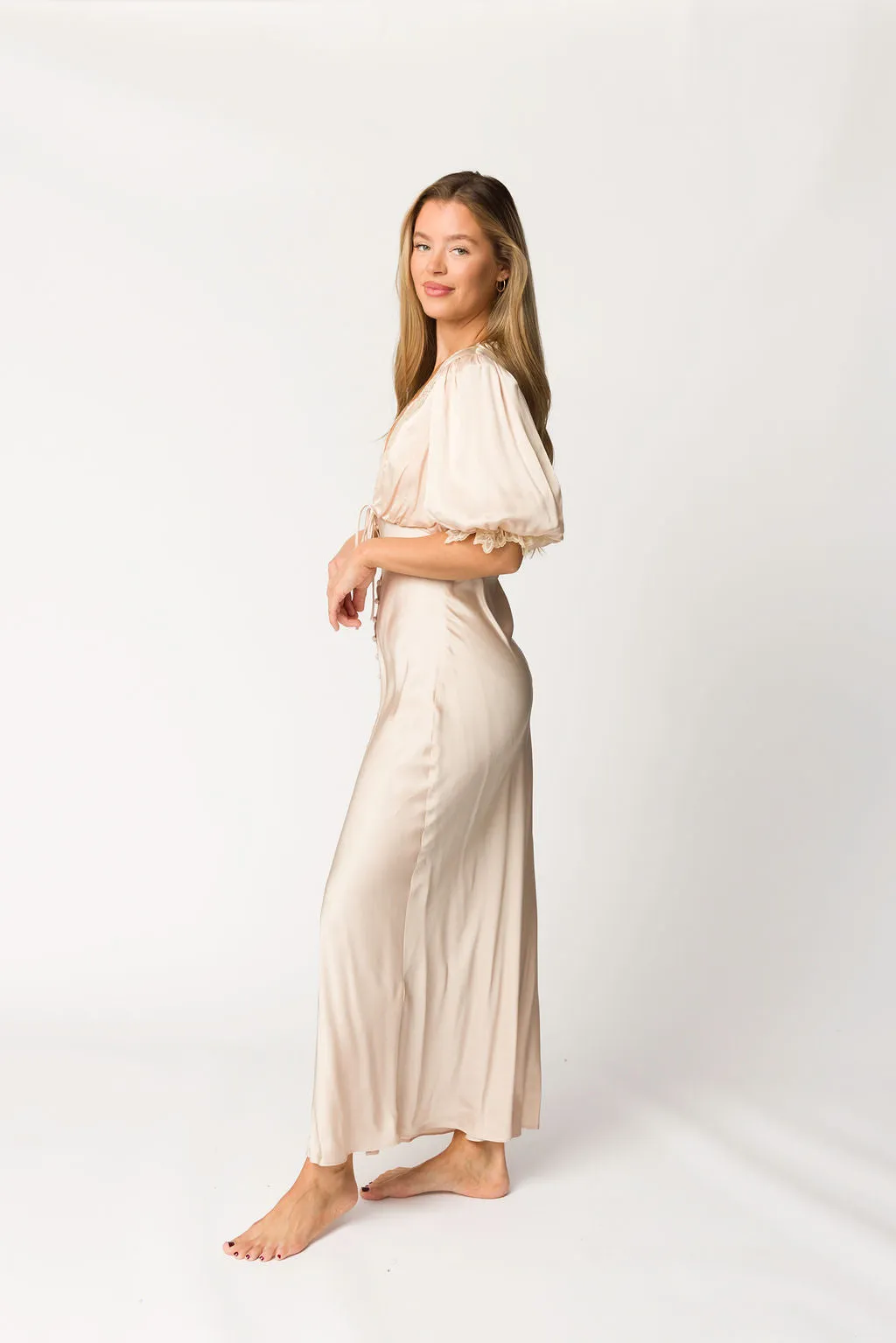 Honey Duster Maxi Dress in Dove sold by Worth Collective product image thumbnail 2