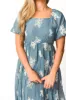 Hallie Embroidered Maxi Dress in Dusty Blue - Bump Friendly & Inclusive Sizing (S-3XL) sold by Worth Collective