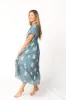 Hallie Embroidered Maxi Dress in Dusty Blue - Bump Friendly & Inclusive Sizing (S-3XL) sold by Worth Collective
