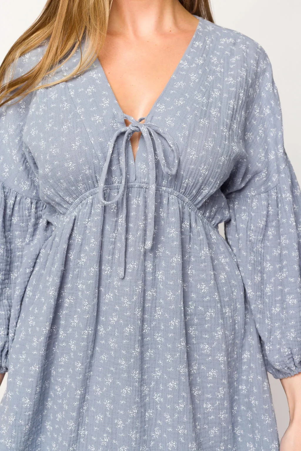 Hunter 100% Cotton Gauze Midi Dress in Indigo - Bump Friendly sold by Worth Collective product image thumbnail 4