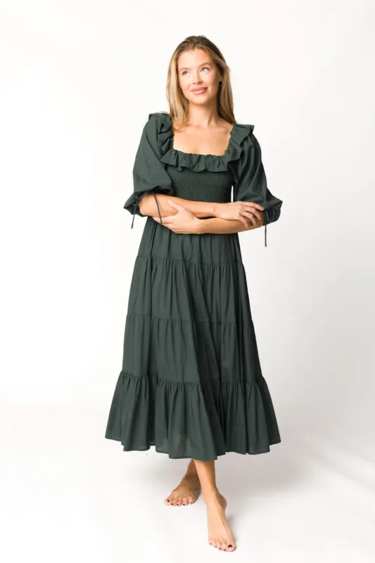 Willow Maxi Dress in Emerald Green - Bump Friendly sold by Worth Collective