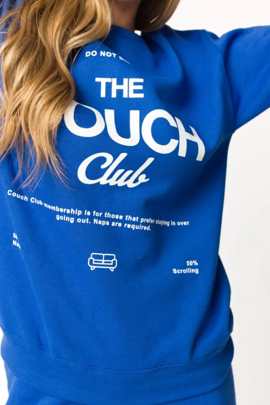 Couch Club Sweatshirt in Royal Blue sold by Worth Collective