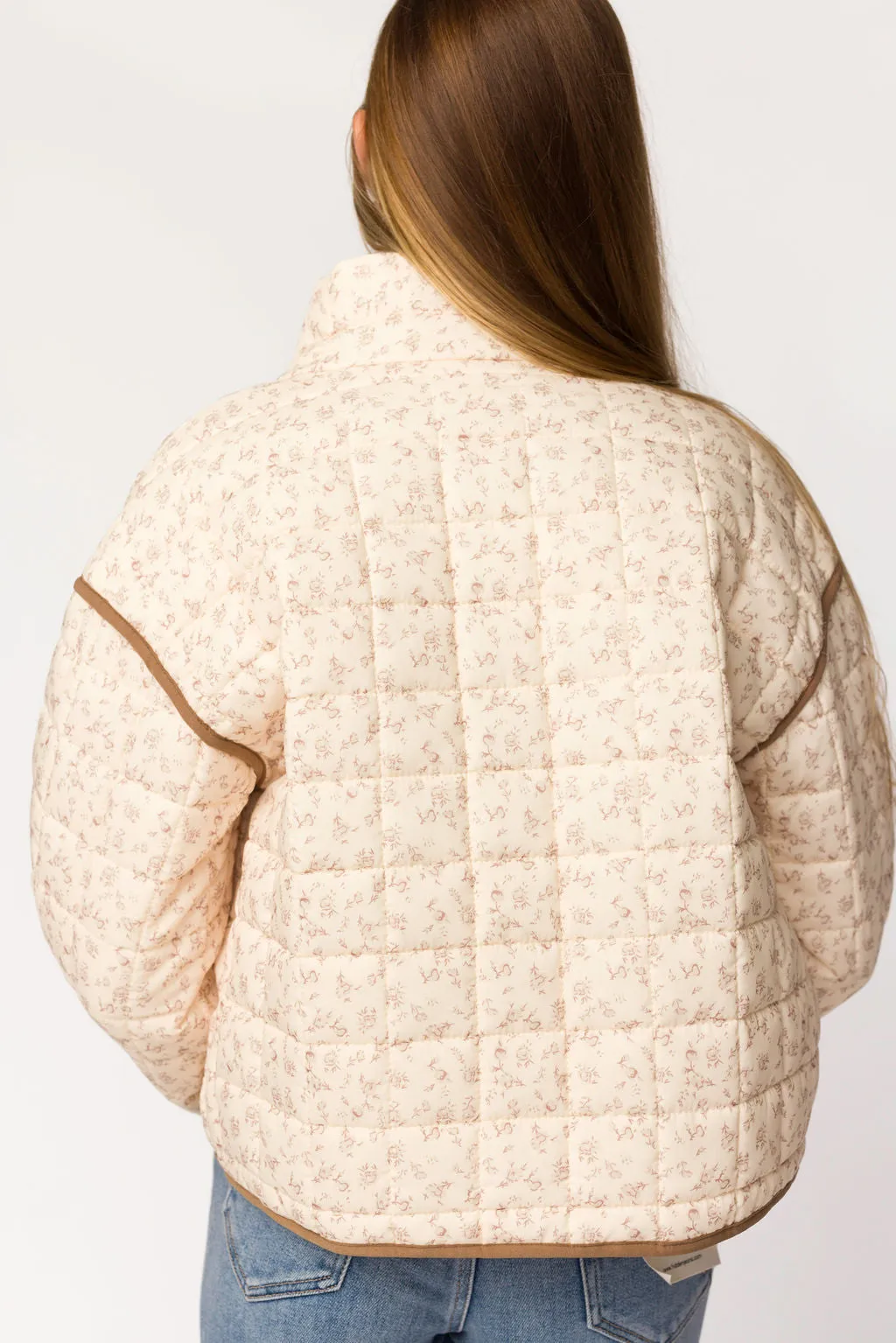 Elias Quilted Jacket in Natural Floral sold by Worth Collective product image thumbnail 5